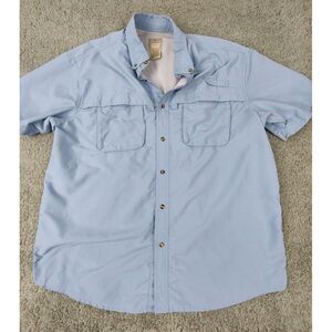 LL Bean Shirt Men's‎ XL Regular Fit Blue Nylon Lined Vented Fishing Hiking *Read
